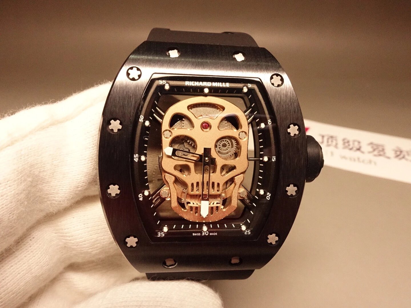 理查霸气男士机械腕表（RichardMille）RM052骷髅头男表系列