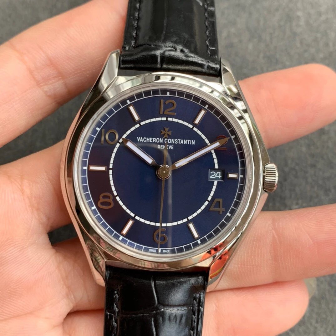 ZF江诗丹顿伍陆之型系列4600E/000A-B487蓝盘男士机械皮带手表