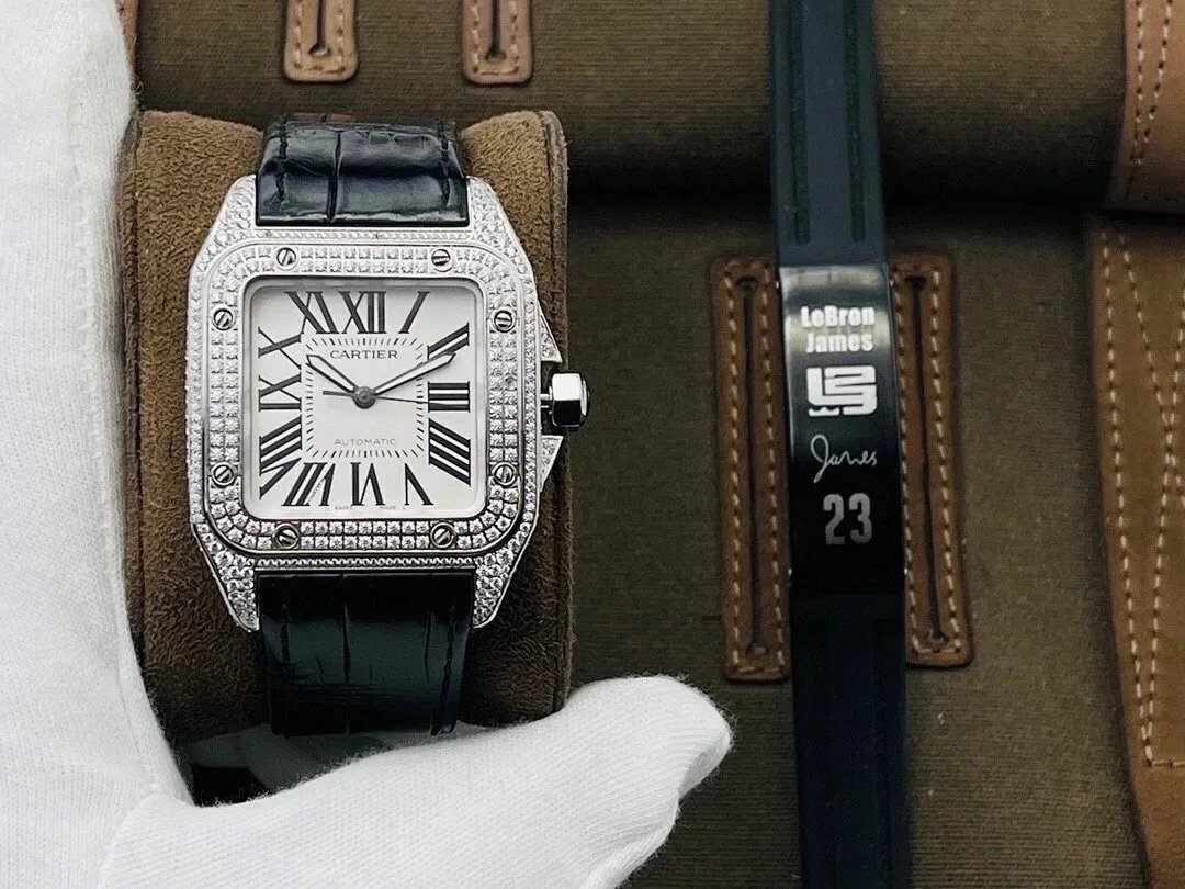 G6厂18K满天星版卡.地亚CartieCartier-Santos100卡家山度士100周年系列WM501751机械腕表