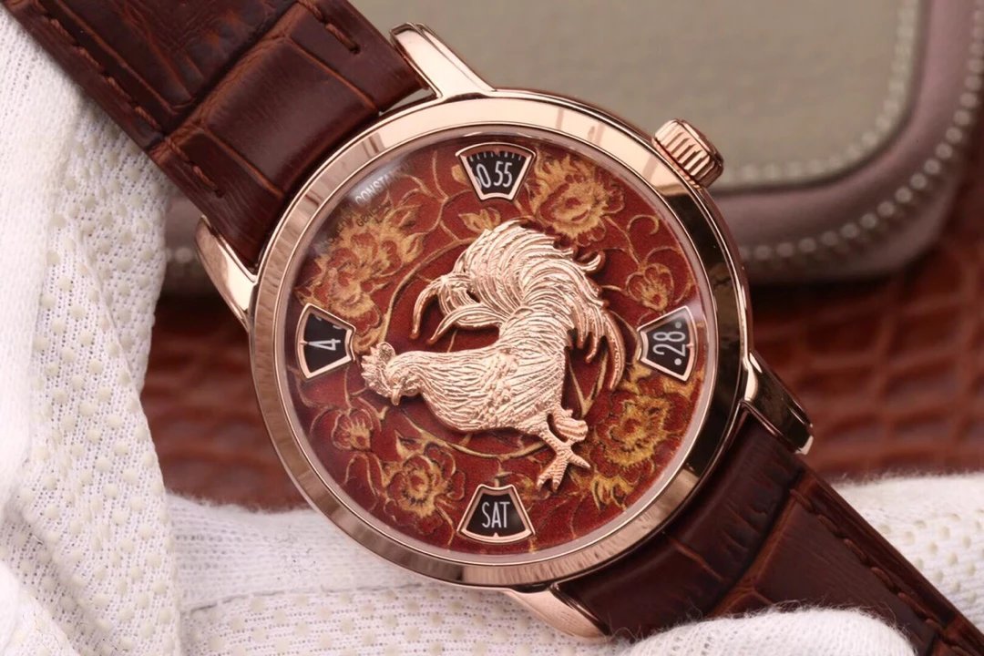 VE厂江诗丹顿艺术大师系列中国生肖鸡机械腕表；正品限量12枚；型号86073/000P-B154