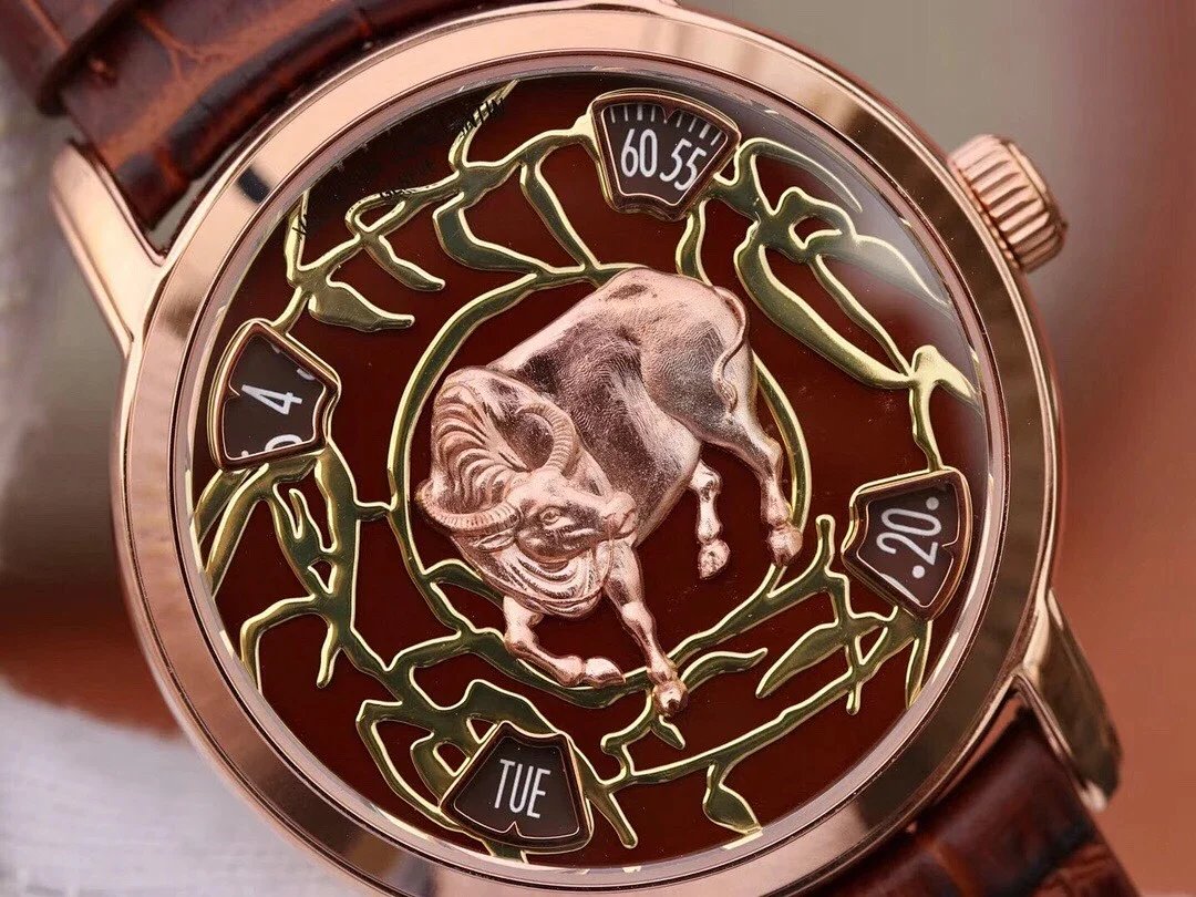 江诗丹顿艺术大师系列中国生肖牛机械腕表；正品限量12枚；型号86073/000P-B154