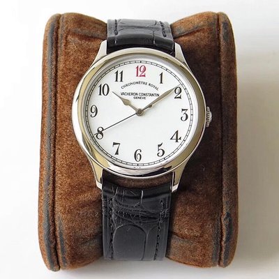 GS江诗丹顿历史名作系列86122白盘红字皮带男士机械手表