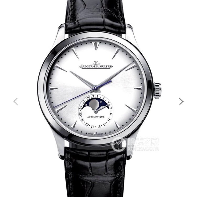 ZF厂积家超薄月相大师系列1368420白盘皮带男士机械手表