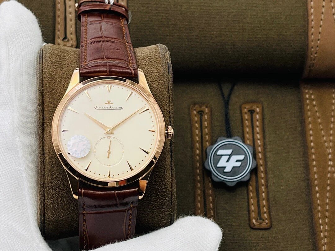 ZF厂积家大师系列1352520玫瑰金白盘小秒针皮带男士机械手表