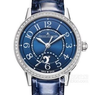 MG厂积家约会系列3468480镶钻蓝盘皮带女士机械手表